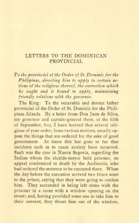 Letters to the Dominican Provincial