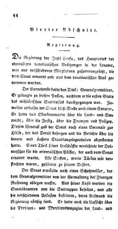 Vierter Abschnitt: Regierung. Adel. Gerechtigkeitspflege.