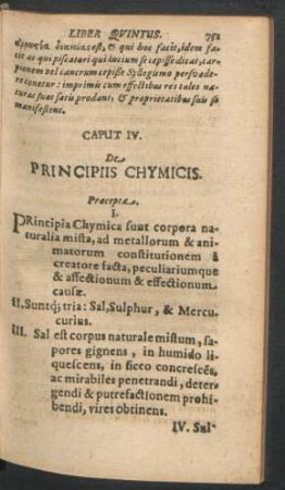 Caput IV. De Principiis Chymicis.