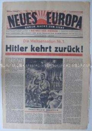 Mystisch-religiöse Halbmonats-Zeitung "NEUES EUROPA"