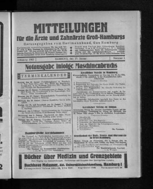 Jahrgang 1925, Hamburg, den 25. Januar, Nummer 4