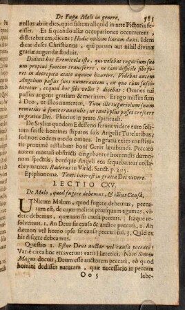 585-597, Lectio CXV. De Malo, quod fugere debemus, & illius Causa. - Lectio CXV. De Miseria hominis in Peccato mortali.
