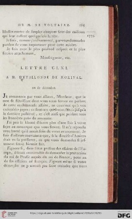 (Lettre CLXI - CLXX)