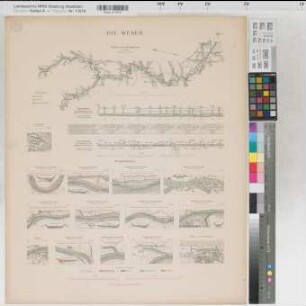 Preußen (Königreich) Wasserstraßen: Weser Blatt 15 Übersichts- und Einzelpläne, Wasserstand 1891 1 : 250 - 800 000 54 x 64 Druck: Bogdan Gisevius, Berlin B Nr. 528
