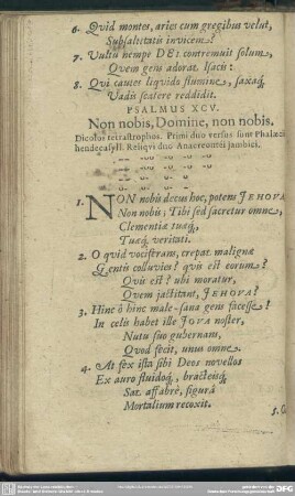 Psalmus [CXV.] Non nobis, Domine, non nobis