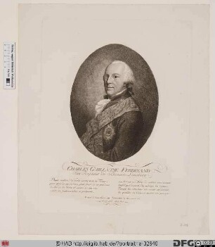 Bildnis Carl Wilhelm Ferdinand, Herzog von Braunschweig-Lüneburg (reg. 1780-1806)