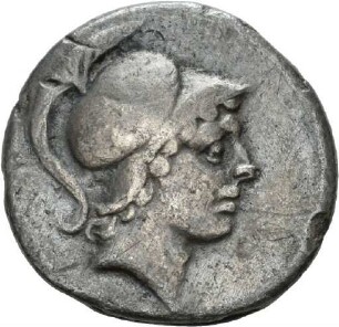 Denar des D. Iunius Brutus Albinus mit Darstellung von zwei Carnyces