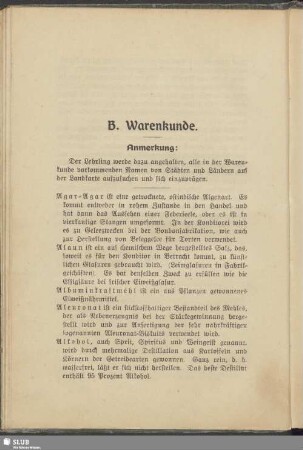 B. Warenkunde