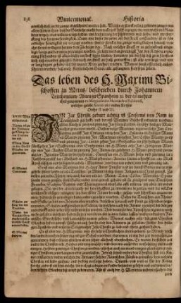 Das leben des H. Maximi Bischoffen zu Meintz/ ...