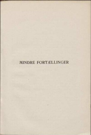 Mindre Fortællinger.