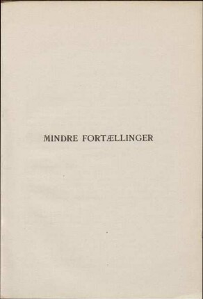 Mindre Fortællinger.
