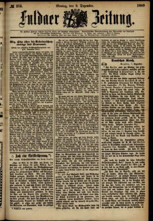 Ausgabe vom Montag, den 09. Dezember 1889.