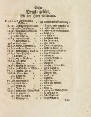 Einige Druck-Fehler, Die den Sinn verhindern