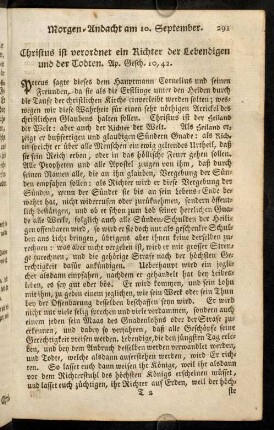 291-302, Morgen-Andacht am 10. September. - Abend-Andacht am 12. September.
