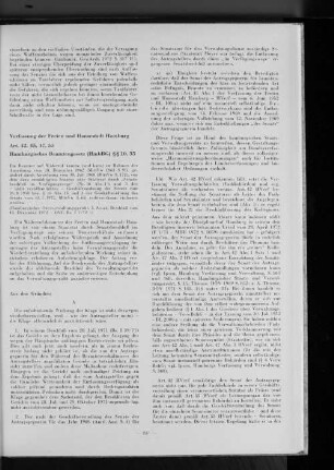 Verfassung der Freien und Hansestadt Hamburg Art. 42, 45, 47, 55 Hamburgisches Beamtengesetz (HmbBG) §§ 10, 35
