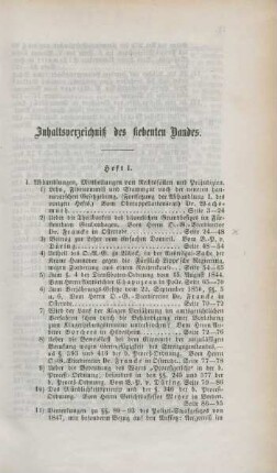 Inhaltsverzeichniß des siebenten Bandes