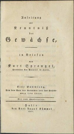 1.1802: Von dem Bau der Gewächse und der Bestimmung ihrer Theile