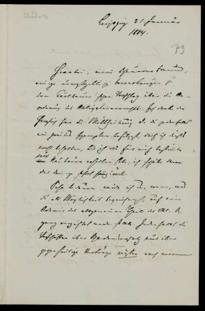 Nr. 4: Brief von Bernhard Windscheid an Gottlieb Planck, 21.1.1884