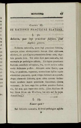 Caput III. De rationis practicae elatere.