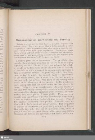 Chapter V. Suggestions on Garnishing and Serving