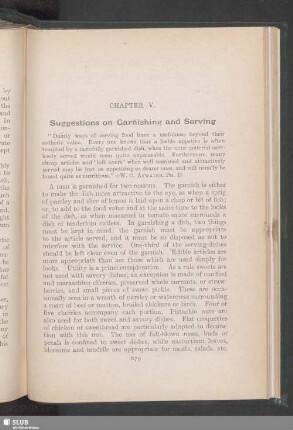 Chapter V. Suggestions on Garnishing and Serving