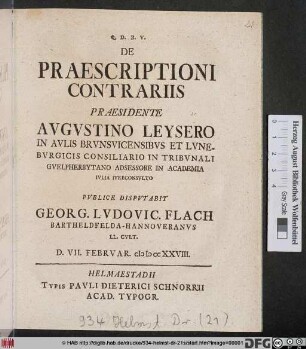 De Praescriptioni Contrariis