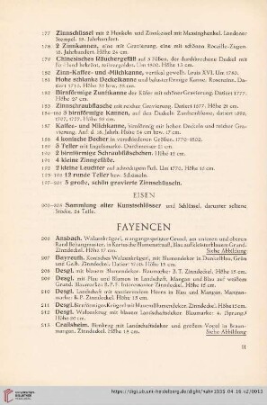 Fayencen (Nr. 206-280)