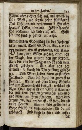 Am vierten Sonntag in der Fasten. - Am Erchtag nach Judica.