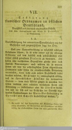 Erklärung slavischer Ortsnamen im östlichen Deutschland : Bruchstück aus einer noch ungedruckten Schrift