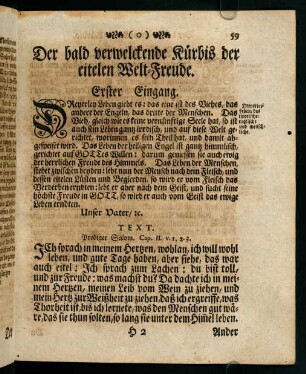 59-76, Der bald verwelckende Kürbis der eitelen Welt-Freude