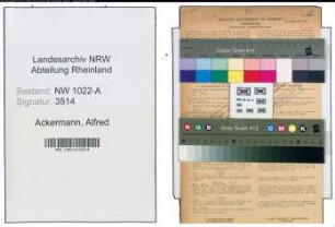 Entnazifizierung Alfred Ackermann , geb. 09.10.1905 (Kaufmaennischer Angestellter)