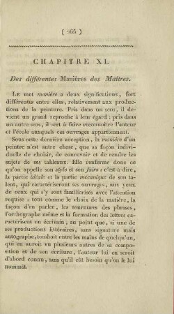 Chapitre XI. Des différentes Manières des Maîtres.