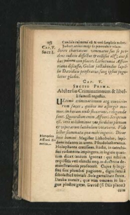 Cap. V. Abstersio Criminationum & libelli famosi regestio.