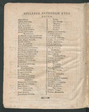 Syllabus Authorum Ethicorum.