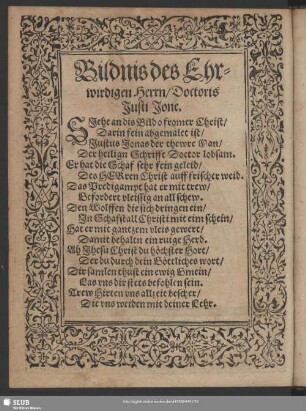 Bildnis des Ehrwirdigen Herrn, Doctoris Justi Jone