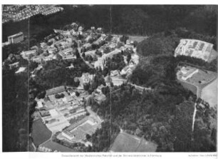 Gesamtansicht der Medizinischen Fakultät und der Universitätskliniken in Homburg