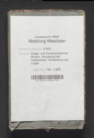Verpachtung der Ziegelei zu Baccum (Backum), Niedergrafschaft Lingen