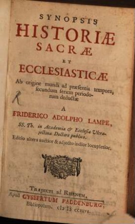 Synopsis historiae sacrae