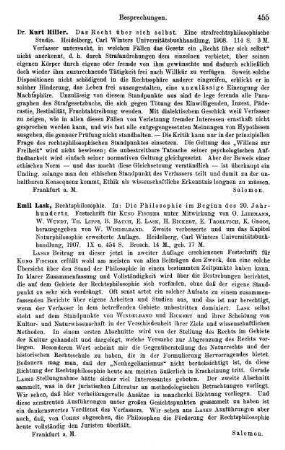 455, Kurt Hiller. Das Recht über sich selbst. Eine strafrechtsphilosophische Studie. 1908