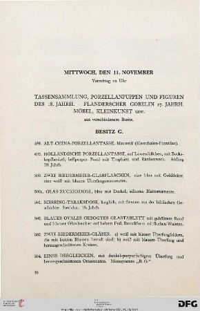 Besitz G. (Nr. 498-534)