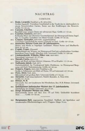 Nachtrag (Nr. 871-886)