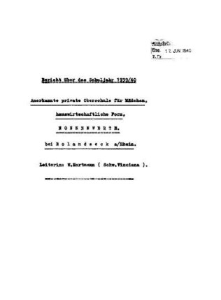 1939/40: Bericht ... - 1939/40