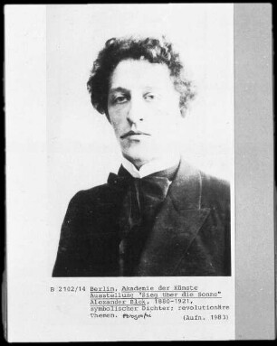 Aufnahme von Alexander Blok (1880-1921), symbolischer Dichter; revolutionäre Themen