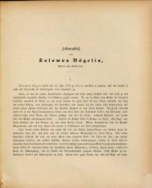 Lebensabriß von Salomon Vögelin : Pfarrer und Kirchenrath. [1]