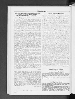 Der Ehrenpreis des Eppendorfer Bürgervereins von 1875 E.V. geht in diesem Jahr an: Frau Elisa Hamburger, geb. 1925 in Dresden