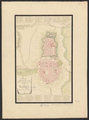 Plan des Villes et Citadelle de Nancy