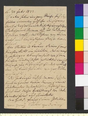 Brief von Zelter, Karl Friedrich an Goethe, Johann Wolfgang von