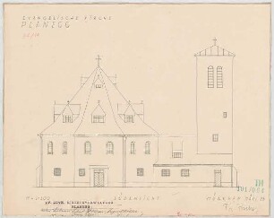 Fischer, Theodor; Planegg bei München (Bayern); Ev. Waldkirche - Südseite (Ansicht)