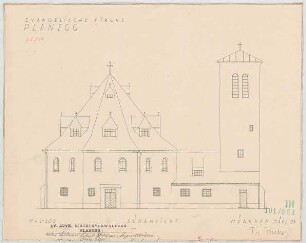 Fischer, Theodor; Planegg bei München (Bayern); Ev. Waldkirche - Südseite (Ansicht)