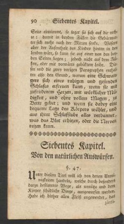 Siebentes Kapitel. Von den natürlichen Auswürfen